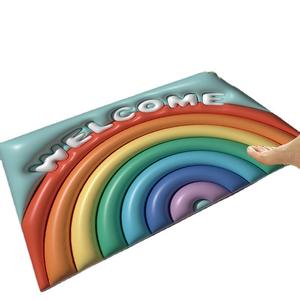 พรมเช็ดเท้ารูปหัวใจสีรุ้ง 3 มิติ ขนาด 40x60 ซม. กันลื่น ดูดซับน้ำ รูปทรงสี่เหลี่ยมผืนผ้า ลายการ์ตูน สำหรับห้องน้ำ ห้องอาบน้ำ ใช้ในบ้าน - Product Image 2