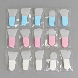 Pinceau de maquillage en silicone pour masque, manche court, nouveau mini applicateur de masque de boue, outil de beauté portable pour le visage, blanc/gris - Product Image 2