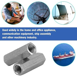 Ren dài Hex dày hạt din6334 hình lục giác ren kết nối Nut M4 M5 M6 M16 dài Hex khớp nối hạt - Product Image 5