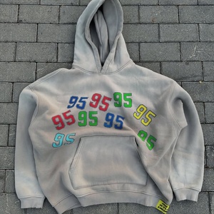 Sweat à capuche surdimensionné en molleton français 100 % coton personnalisé pour homme, tricoté, style vintage, effet vieilli, motif uni, délavage acide, coupe longue - Product Image 2