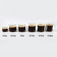 Direct verzending BPA-vrije glazen koffiemok met aangepast logo, meerdere inhoud, groothandel, borosilicaatmok, magnetron- en vaatwasmachinebestendig, op voorraad