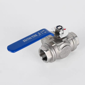Válvula de bola fija manual de 3 vías de acero inoxidable 304 con rosca hembra, tipo T/L engrosada, rosca interna Q14F/Q15F-16P - Product Image 3