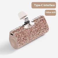 Batterie externe diamantée brillante, mini 5000 mAh, chargement rapide 12W, incrustation de diamants en résine, chargeur haute qualité, best-seller