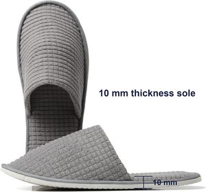 6/12 paires de chaussons réutilisables et lavables unisexes à bout fermé avec doublure en fausse fourrure, confortables pour hôtel, chambre, mariage, fête, voyage, Veca - Product Image 4
