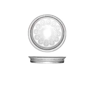 Assiette en verre de style européen avec motif de tournesol, de lys et de diamants, pour sushis et fruits, plateau rond - Product Image 5