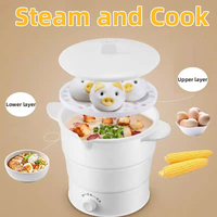 Cuisinière électrique pliable 220V Mini marmite multifonction vapeur alimentaire Machine de cuisson pour dortoir cuiseur de nouilles pour voyage