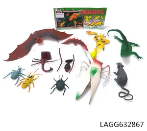 33cm wholesale new PVC insect bat spider beetle ant cicada 11pcs realistic toy