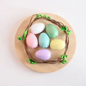 Wholesale Wooden Bird Eggs DIY Beads Toy Simulation Kids Pretend Play Eggs String Wooden Beads
