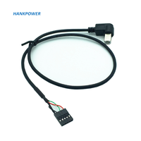 Cable USB B Macho a Conector USB de 5 Pines Hembra de 90 Grados y 50 cm para Placa Base PCB, Impresora Dupont