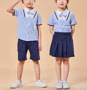 Primary School Middle and High Students with Private Logo Preschool Uniform Shirt and Trousers Set School uniforms