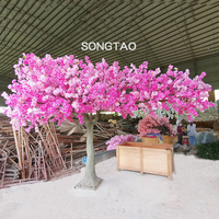 Bunga plastik grosir desain pernikahan bunga buatan luar ruangan bunga sakura mekar