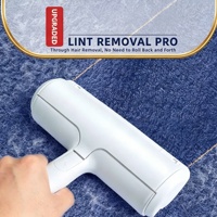 Rouleau dépoussiérant adhésif portable réutilisable pour poils d'animaux (chiens, chats) – Brosse auto-nettoyante en plastique