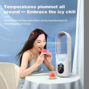 Portable Bladeless Tower Fan, 6-Speed Adjustable Air <b>Cooler</b> with Humidifier, Quiet Operation for Home Office Use - Product Image 3