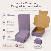 Boîte personnalisée pour vêtements de détente, vêtements de sport, chapeaux, cadeaux, emballage en carton à marque privée, boîte d'expédition en carton ondulé kraft violet