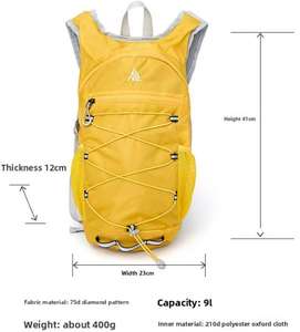 Zaino da <span class=keywords><strong>Trekking</strong></span> 20L Leggero e Resistente in Nylon con Copri Bastoncini Riflettente per Campeggio ed Escursionismo - Product Image 2