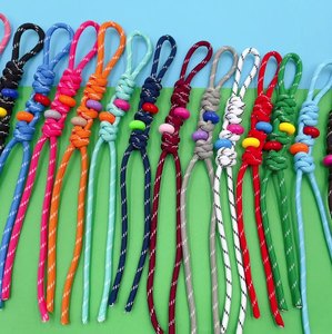 Liontin rantai kunci mobil kepribadian, warna-warni, poliester, anyaman tangan Lanyard, aksesori tas pesona - Product Image 1