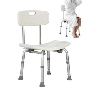 Tabouret <span class=keywords><strong>de</strong></span> <span class=keywords><strong>douche</strong></span> réglable avec dossier, siège <span class=keywords><strong>de</strong></span> bain ergonomique avec pieds antidérapants, chaise <span class=keywords><strong>de</strong></span> <span class=keywords><strong>douche</strong></span> légère pour personnes âgées, handicapées - Product Image 1