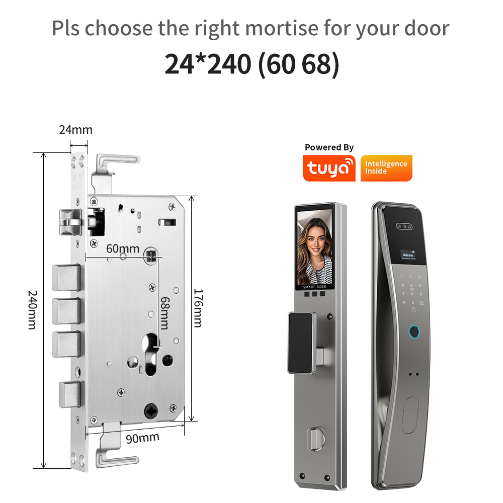 Grey color / 6068 mortise with hooks