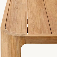 Ensemble de salle à manger d'extérieur en teck, mobilier de jardin en bois, table de restaurant et ensemble de 8 chaises, mobilier de cour d'hôtel