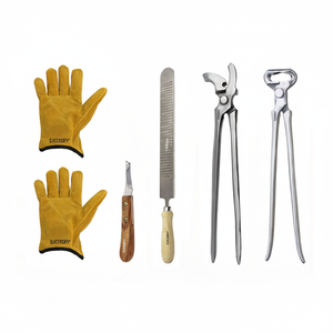 5-Piece Veterinary Instrument Set Groom Hoof Care Trim <b>Tool</b> <b>Kit</b> for Horse Hoof Nippers Trimming Shoe Rasp Hoof Knife Gloves - Product Image 1