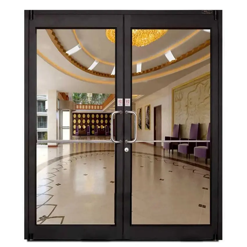 Factory produce modern double glass aluminum store front commercial doors exterior doors