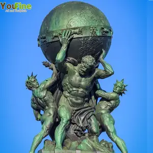 Fundição famosa grega deus escultura bronze atlas estátua para venda