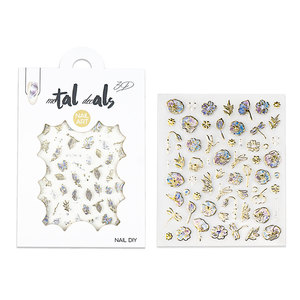 Shell Sparkling 3D Gold Edge Laser Nail Accesorios Pegatinas decorativas - Product Image 5