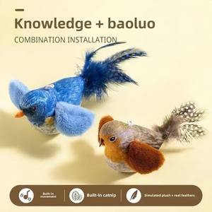 Commercio all'ingrosso uccello volante gatto cane giocattolo di simulazione cinguettio gatto di alta qualità Teaser giocattolo morbido uccello di peluche per gatti al coperto - Product Image 4
