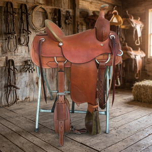 Silla de montar de cuero original BS International NA84 de la mejor calidad para caballos de carreras, con estructura de madera de diseño sostenible y acero SUS304, fabricada en India. - Product Image 1