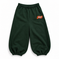 Pantalon de jogging ample pour homme en molleton bouclette, coupe ballon, avec logo patch, style streetwear, personnalisable OEM, fournisseur d'usine de vêtements sur mesure