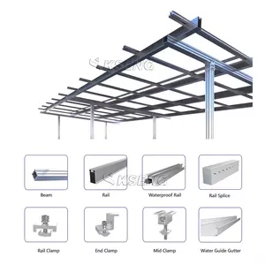 Système d'abri d'auto solaire de toit résidentiel et commercial étanche personnalisé pour les supports de cadre de montage de rayonnage de panneau solaire