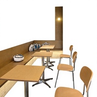 Ensemble table et chaises de salle à manger modernes en acier pour restaurants de thé au lait/desserts/restaurants occidentaux, mobilier commercial et domestique
