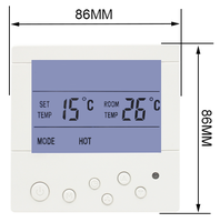 Thermostat numérique AC8001F à 3 vitesses pour ventilo-convecteur avec fonction carte-clé, 220V, moderne, flexible, ignifuge PC+ABS pour chambre d'hôtel