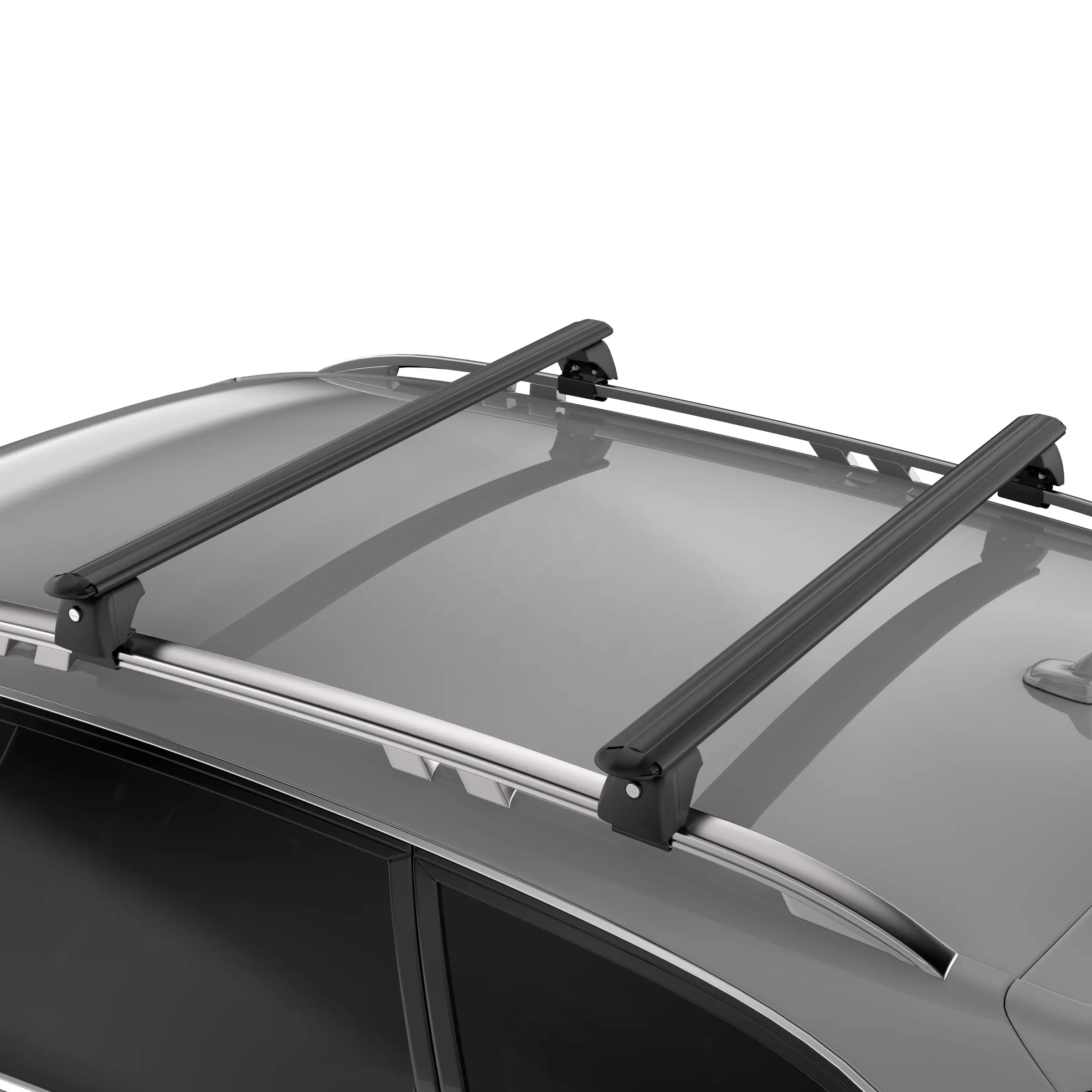 Nhôm xe Roof Rack Bar + lugge Rack cho thùng carton màu đen tiêu chuẩn mang theo hành lý nhôm hộp carton bền phổ chéo thanh