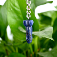 Juguete Sexual de Cristal Natural Pequeño para Masaje, Dildo de Cuarzo Rosa con Forma de Pene, Llavero Bonito