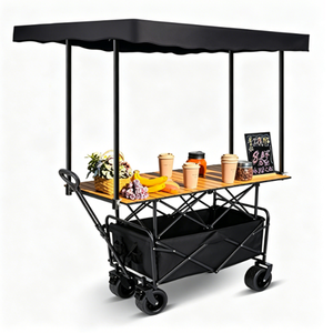 Chariot de camping pliable personnalisable avec chariot à quatre roues, auvent pare-soleil et solutions de rangement pour usage commercial multifonctionnel - Product Image 2