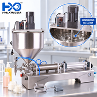 Machine de remplissage pneumatique de pâtes avec trémie mélangeuse, remplisseur à piston monotête pour miel, sauces, crèmes, lotions, shampoings et pots
