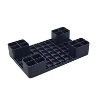 Palette en plastique robuste QS Blue 600x550x150mm avec 4 pieds, norme ISO pour le stockage en entrepôt