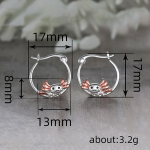 Orecchini a Clip a Forma di Axolotl per Donne, Design Animale Cartoonesco, Orecchini Casual alla Moda per Uso Quotidiano - Product Image 5