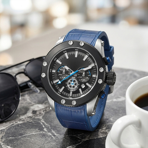 Montre pour homme de marque de luxe, calendrier, étanche, acier inoxydable, <span class=keywords><strong>cuir</strong></span>, cadran de 40 mm, bracelet de 20 mm, mouvement à quartz - Product Image 6