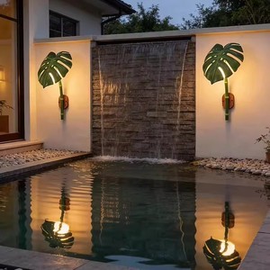 Lampe murale LED extérieure étanche à l'effigie de Monstera Deliciosa pour villa, hôtel, jardin, terrasse, cour et aménagement paysager - Product Image 1