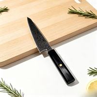 Couteau de cuisine à manche en bois, petit, compatible lave-vaisselle, ensemble de couteaux professionnels, motif Damas laser japonais, acier inoxydable