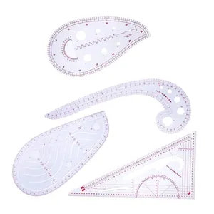 MCZ-89 Wholesale Plastic Transparent French Curve Ruler 4 Style Soft Tailor Curve Ruler French Sewing Tailor Curve