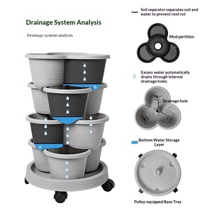 Pot de fleurs <span class=keywords><strong>suspendu</strong></span> multicouche à trois pétales, empilable, respirant, durable, simple, coloré et amovible <span class=keywords><strong>pour</strong></span> balcon et jardinage domestique - Product Image 3