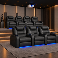Ensemble de canapés inclinables électriques extensibles en cuir véritable 4 places, canapé moderne pour home cinéma avec mousse à mémoire de forme pour salon