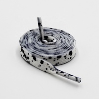 Polyester personnalisé 0.8mm blanc impression Logo lacets plats en corde lacets en vrac remplacement coloré décontracté 120cm 140cm 150cm