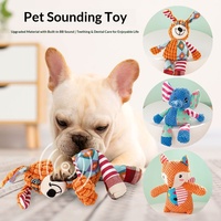 Mainan Kunyah Anjing Tekstur Waffle Awet Bergaya Kartun Plush Grosir dengan Squeaker BB Terpasang, Aksesori Pelatihan Interaktif