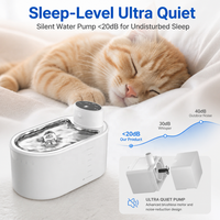 Fontaine à eau intelligente pour chat 3L, sans fil, avec capteur de sécurité à induction, distributeur d'eau pour chats