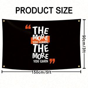 Banderas de Sublimación por Tinte 3x5FT (90x150cm) al por Mayor de Fábrica: Cuanto Más Aprendes, Más Ganas - ¡Novedad! - Product Image 3