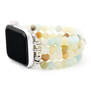 Correa de Moda <span class=keywords><strong>para</strong></span> <span class=keywords><strong>Apple</strong></span> <span class=keywords><strong>Watch</strong></span> con Cuentas de Piedra Natural y Banda Elástica - Product Image 4